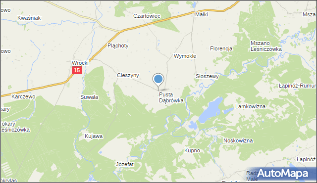 mapa Pusta Dąbrówka, Pusta Dąbrówka na mapie Targeo